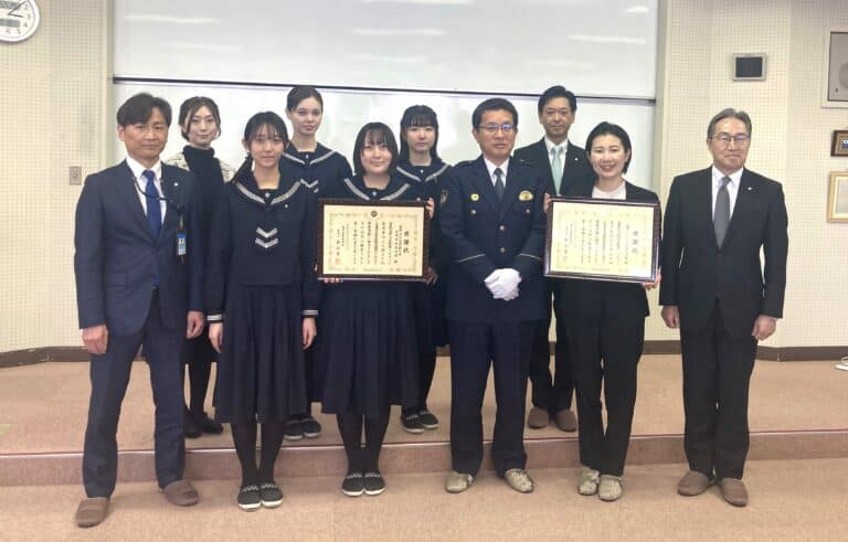盛岡東署から感謝状をいただきました